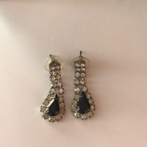 Earrings- Black & rhinestones